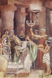 A rammpsiniták kincses kamrája, illusztráció az ókori Egyiptom mítoszaiból, Lewis Spence alkotó: Evelyn Paul