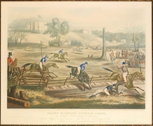 Grand Military Steeple Chase, London, Canada West, 1843. május 9., metszet: J. Harris, 1845 alkotó: Evelyne Marie Alexander