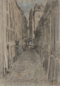 Street in Paris (pasztell, vászon) alkotó: Everett Shinn