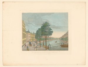 Kilátás a Herengrachtra az amszterdami Spiegelstraaton Vue du Heere-Gracht, Prize du Spiegel-Straat jusqu
