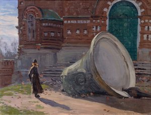 A templomi harangok tönkretétele, 1924 alkotó: Evgeni Ivanovich Stolitsa