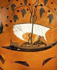 Dionüszosz a hajóján alkotó: Exekias Exekias