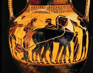 A harcos indulása a szekerén ... alkotó: Exekias Exekias