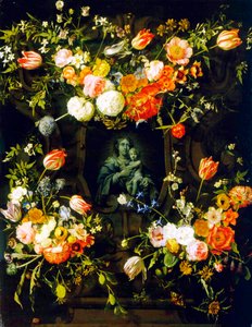 Madonna virágokkal körülvéve, 1662