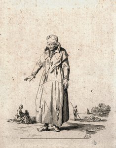 Parasztasszony (metszet) alkotó: F.D.B. Monogrammist