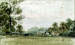 Kilátás a Hyde Parkra, 19. század alkotó: F.J. Collignon