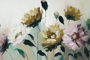 Virágos csokor ranunculus virágok, vízszintes keretes vászon nyomatok alkotó: F. Abderrahim