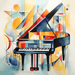 Kandinsky absztrakt stílus, Absztrakt zongorabillentyűk, előszoba és nappali fali dekoráció alkotó: F. Abderrahim