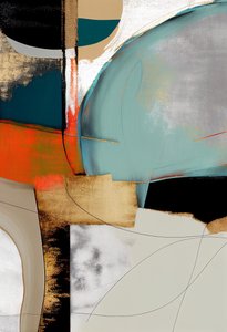 Layering absztrakt művészet, Kortárs fali dekoráció, print on demand alkotó: F. Abderrahim