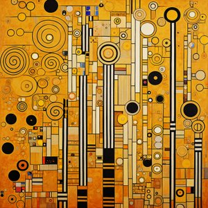 Minimalista klimt minták modern szobadekoráció, Wall Art | Vászonnyomatok alkotó: F. Abderrahim