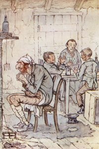 Illusztráció Oliver Twisthez (színes litó) alkotó: F. M. B. Blaikie