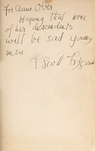 A szerző felirata az „All the Sad Young Men” első kiadásának elején. alkotó: F. Scott Fitzgerald