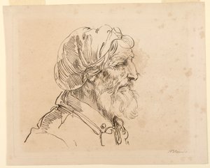 Egy ember feje alkotó: F. Torond, English