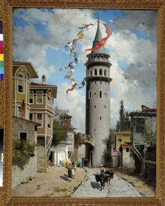 Kilátás a Galata-toronyra Konstantinápolyban. Fabius Brest (1823-1900) festménye. Kötelező említés: Collection fondation regards de Provence, Marseille