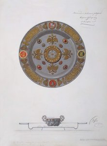 Bemutatóedény és sóspince tervezése, 1901 alkotó: Factory Fabergé Russian Master