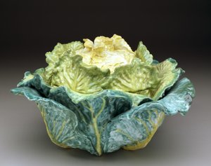 "Káposzta" terén és borító, 1755 körül (ónmázas cserép) alkotó: Factory Sceaux