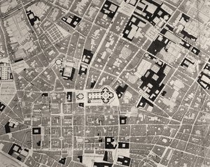 Firenze térképe, részlet, 1843 és 1866 metszet részlete 100310