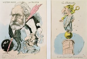 Victor Hugo (1802-85) és III. Napóleon (1809-73) karikatúrái 1870