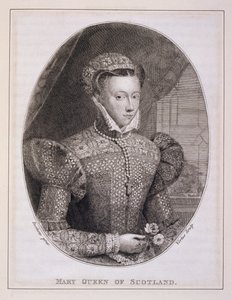 Mária skót királynő (1542-87), vésette George Vertue (1684-1756) (metszet) alkotó: Federico (after) Zuccaro