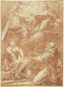 Johannes der Täufer und der Heilige Antonius erblicken Gottvater alkotó: Federico Barocci