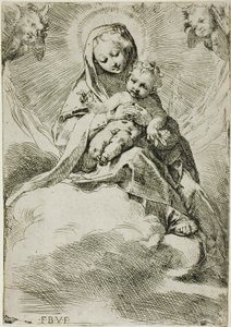 Madonna és gyermeke a felhőkön alkotó: Federico Barocci