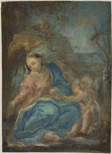 Pihenés az egyiptomi repülésen (recto); Rózsafüzér Madonna (verso) alkotó: Federico Barocci