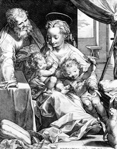 A Szent Család, Cornelis Cort metszet, 1577 alkotó: Federico Barocci