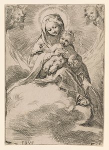 Szűz és gyermek a felhőkben alkotó: Federico Barocci