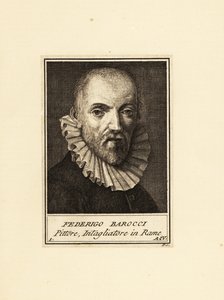 Federico Barocci (kb. 1535-1612) olasz reneszánsz festő és nyomdász portréja alkotó: Federico Fiori (after) Barocci or Baroccio