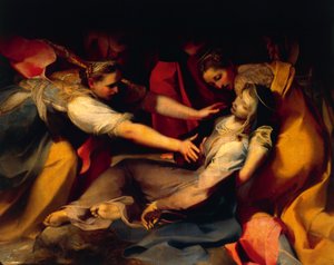 A Szűz ájulása, részlet a „Kereszt letételéből” alkotó: Federico Fiori Barocci or Baroccio