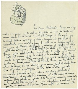 Autogram levél Melchor Fernandez Almagronak, Granada, 1926. január végén