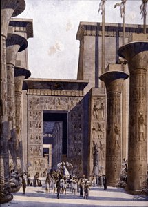 Amon templomának újjáépítése. Illusztráció: F. Hoffebauer. 19. század. alkotó: Fedor (1839 1922) Hoffbauer