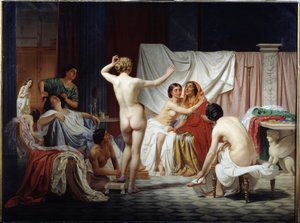 A római fürdő. Feodor Andrejevics Bronnyikov (1827-1902) festménye. Olajfestmény