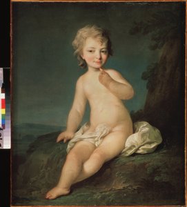 Meztelen kislány. Fjodor (Fyodor vagy Fiodor) Sztyepanovics Rokotov (1735-1808) festménye, olaj, vászon, 1780 körül. Orosz művészet