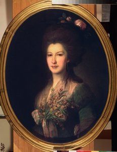 Erzsébet Santi grófnő portréja. Fjodor (Fyodor vagy Fiodor) Sztyepanovics Rokotov (1735-1808) festménye, olaj, vászon alkotó: Fedor Stepanovich Rokotov