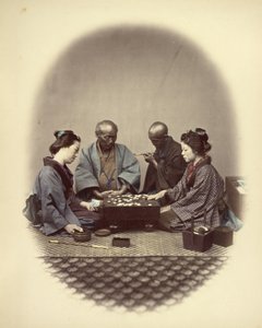 Go játékot játszó japánok alkotó: Felice Beato