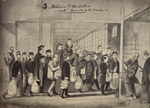 Charles Wirgman rajzának fotómásolata a címmel, 3 Itchiboos a dollárhoz vagy Dea alkotó: Felice Beato