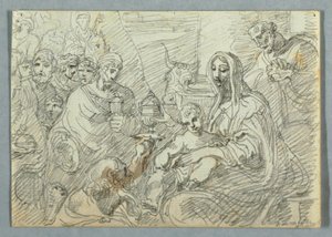 A Mágusok imádása Lodovico Carracci után alkotó: Felice Giani