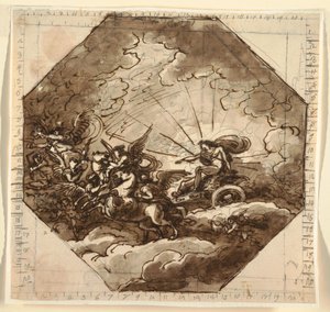 Apollo a szekerén Aurorával, Sala Ottogonale, Palazzo Milzetti, Faenza alkotó: Felice Giani