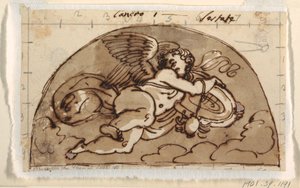 Rák, Lunette for Ceiling, Nyolcszögletű szoba, Palazzo Milzetti, Faenza alkotó: Felice Giani