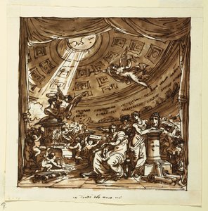 Design for Stage Curtain: Temple of Fame alkotó: Felice Giani