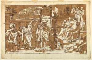 Rajz, Hádész; Perszephoné az alvilágban (felajánlás Proserpine-nek), 1820 körül. alkotó: Felice Giani