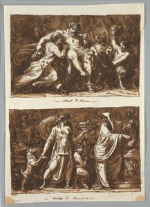 Rajz, lap egy vázlatfüzetből:  Bacchus áldozata, 1800-1810 alkotó: Felice Giani