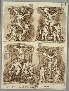 Négy herm, Tanulmányok a Carracci után alkotó: Felice Giani