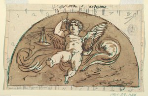 Mérleg, Lunette for Ceiling, Nyolcszögletű szoba, Palazzo Milzetti, Faenza alkotó: Felice Giani