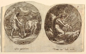 Ember, a gazda, Diana, a vadászat istennője, boltíves mennyezet kialakítása, Sala dei Legislatori, Palazzo Conti-Sinibaldi, Faenza alkotó: Felice Giani