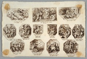 Romulus és Remus, Tizenhárom festmény a Sala delle Origini di Roma számára, Faenza alkotó: Felice Giani