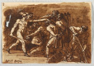 Az ostiai csata Giulio Romano után alkotó: Felice Giani