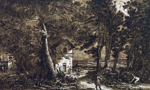 Kilátás a Villa Aldini parkjára, Montmorencyben alkotó: Felice Giani