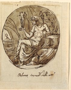 Vulcan, boltíves mennyezet kialakítása, Sala dei Legislatori, Palazzo Conti-Sinibaldi, Faenza alkotó: Felice Giani